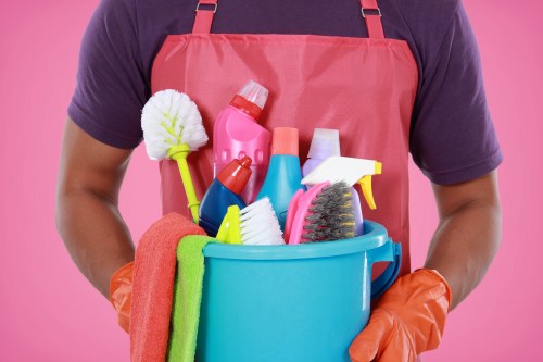 Curtains being professionally cleaned in a Hatch End home
